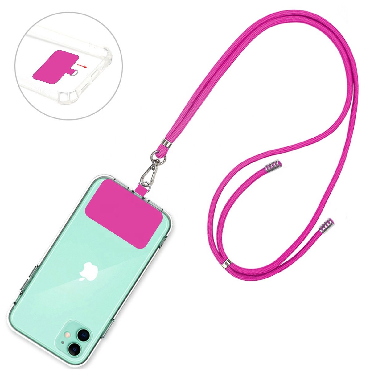 Universal phone lanyard neck strap with durable nylon patch for iPhone Samsung Galaxy Huawei smartphones cord key chain