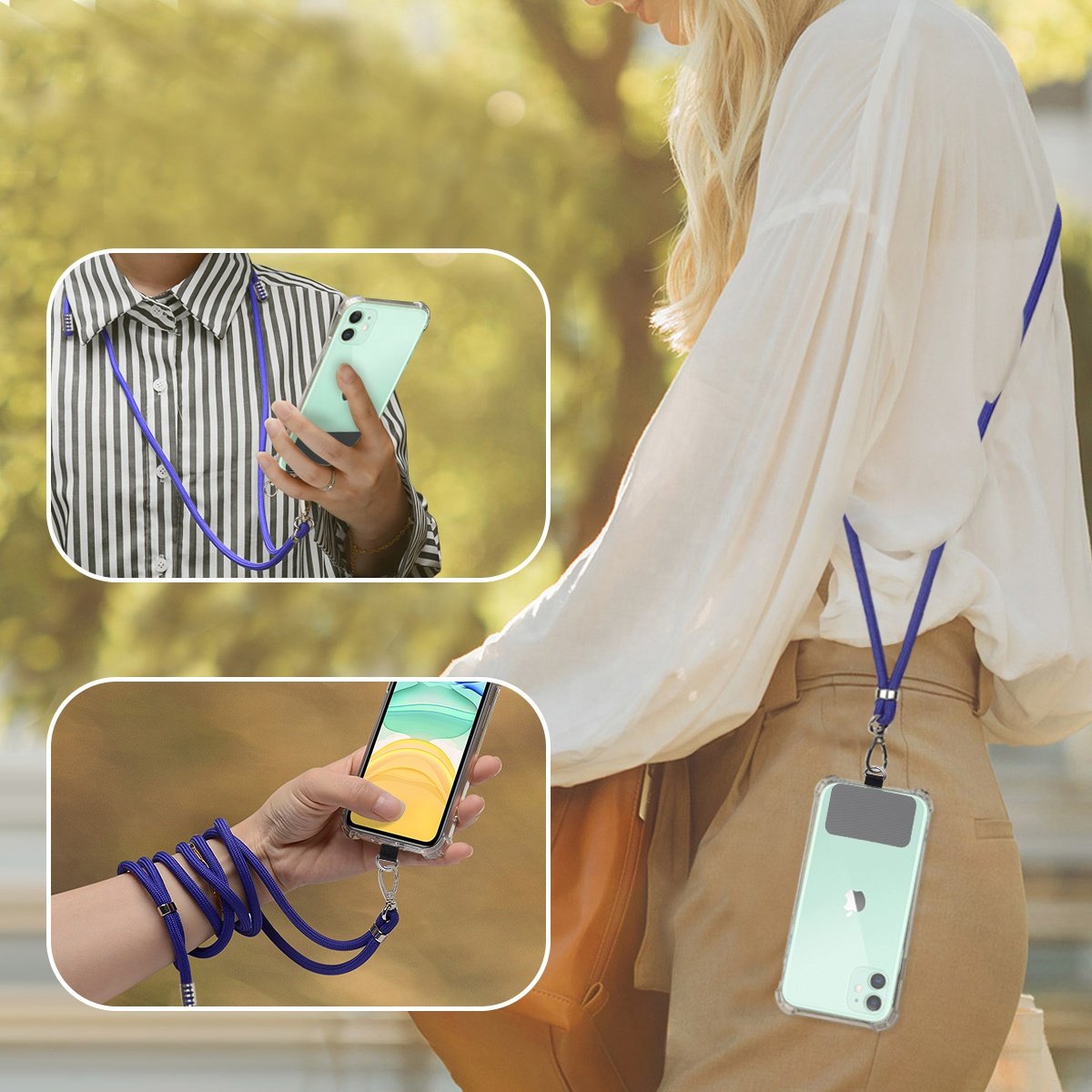 Universal phone lanyard neck strap with durable nylon patch for iPhone Samsung Galaxy Huawei smartphones cord key chain