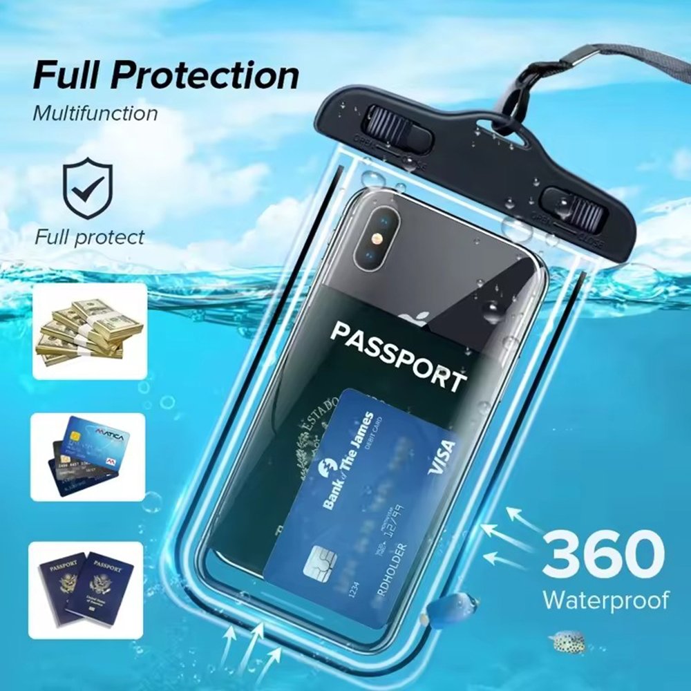 PVC Waterproof Phone Case Cover for Cell Phone Touchscreen Mobile Water Proof Pouch Bag With Strap for Phones