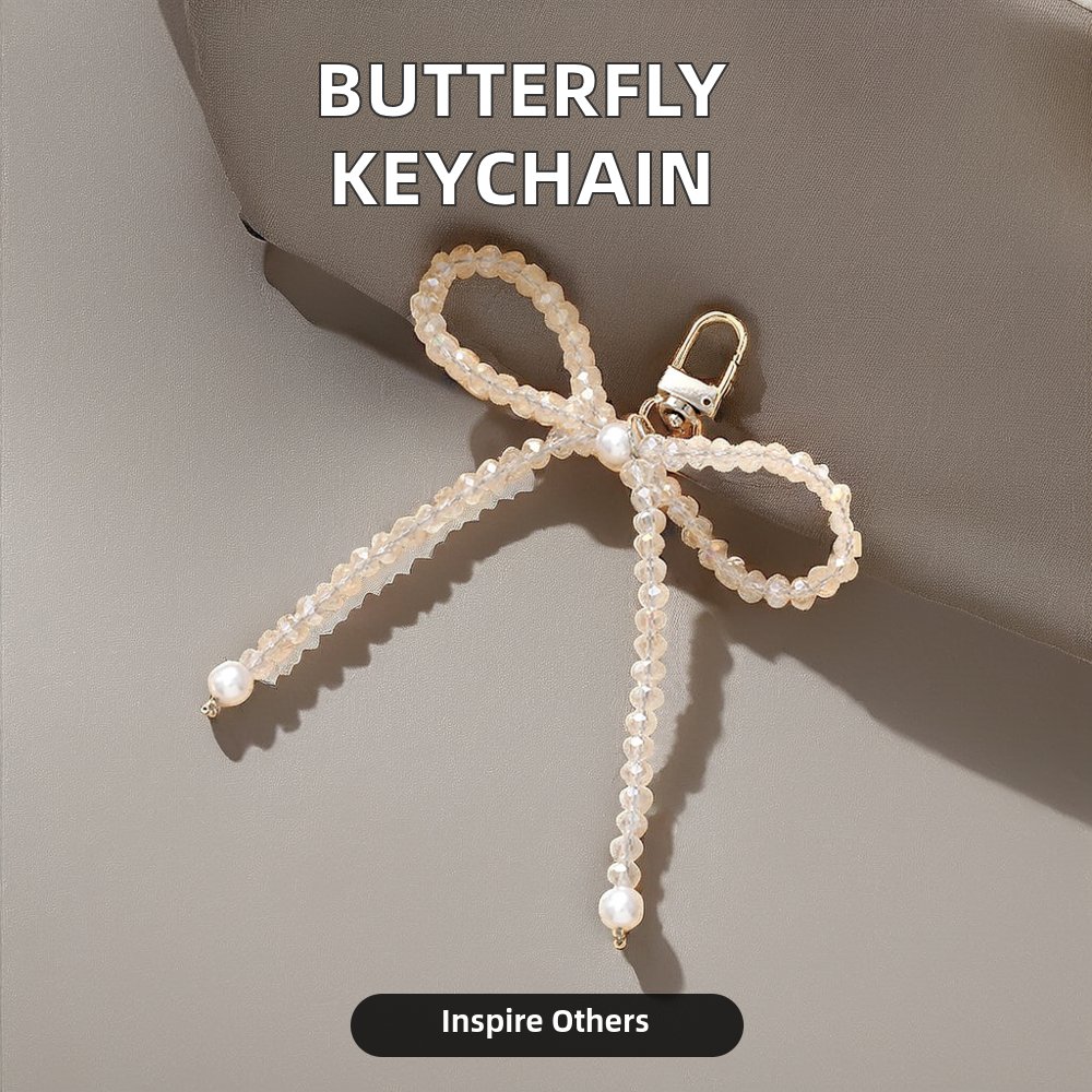 2024 Ins Style Butterfly Keychain for Girls Acrylic Plastic with Fashion Accessories Beads Keychain Mobile Phone Chains