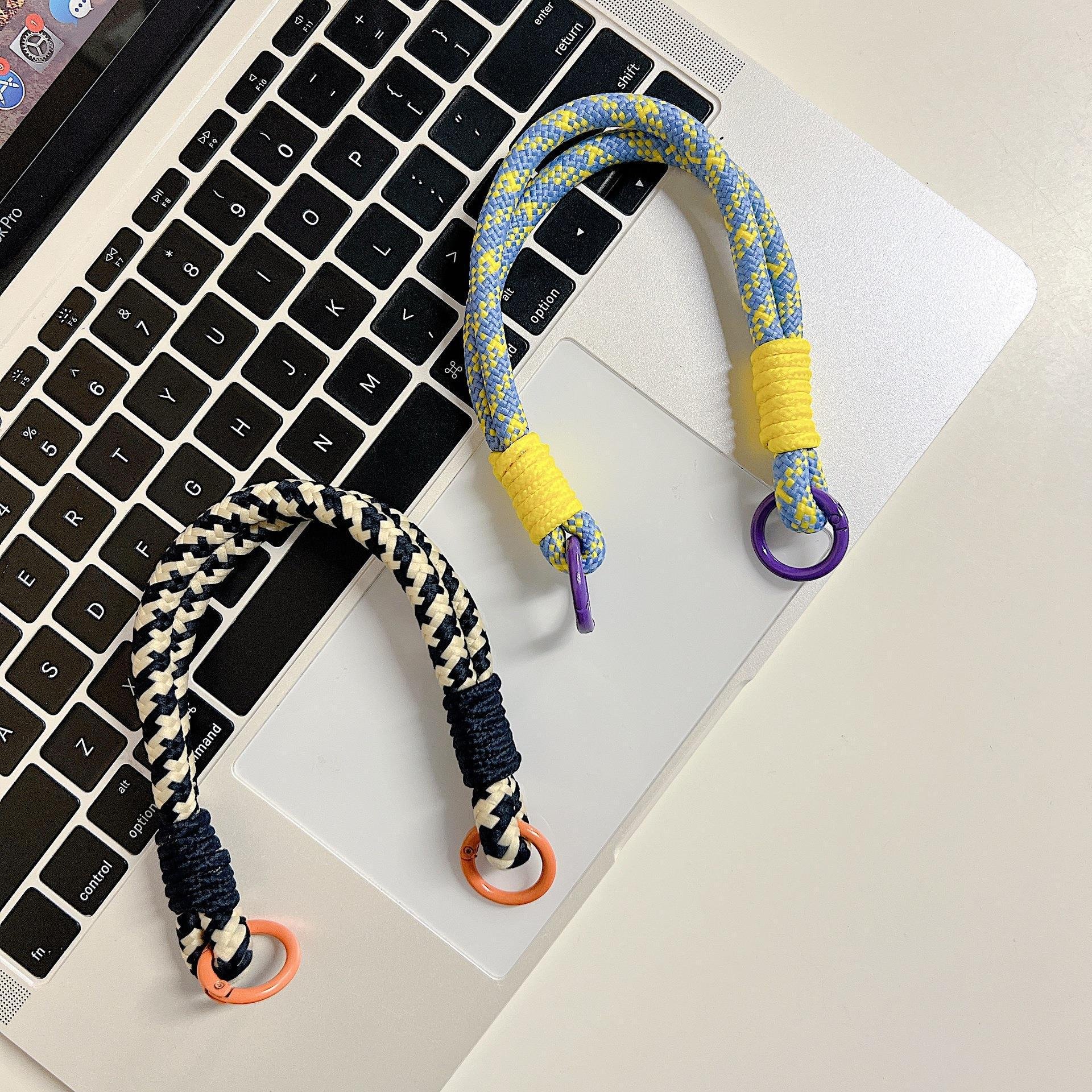 Solid Color Mobile Phone Lanyard for Phone Case Accessories Anti Loss Phone Rope Nylon Wrist Straps