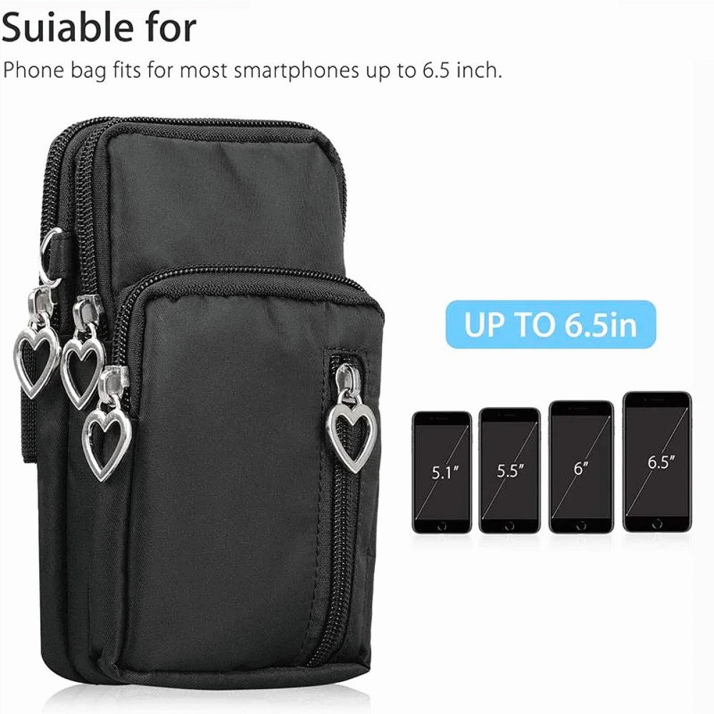 Women's Mini Crossbody Bag - Handbag with Cell Phone Pocket Flap Shoulder Bag Waterproof Running Arm Band