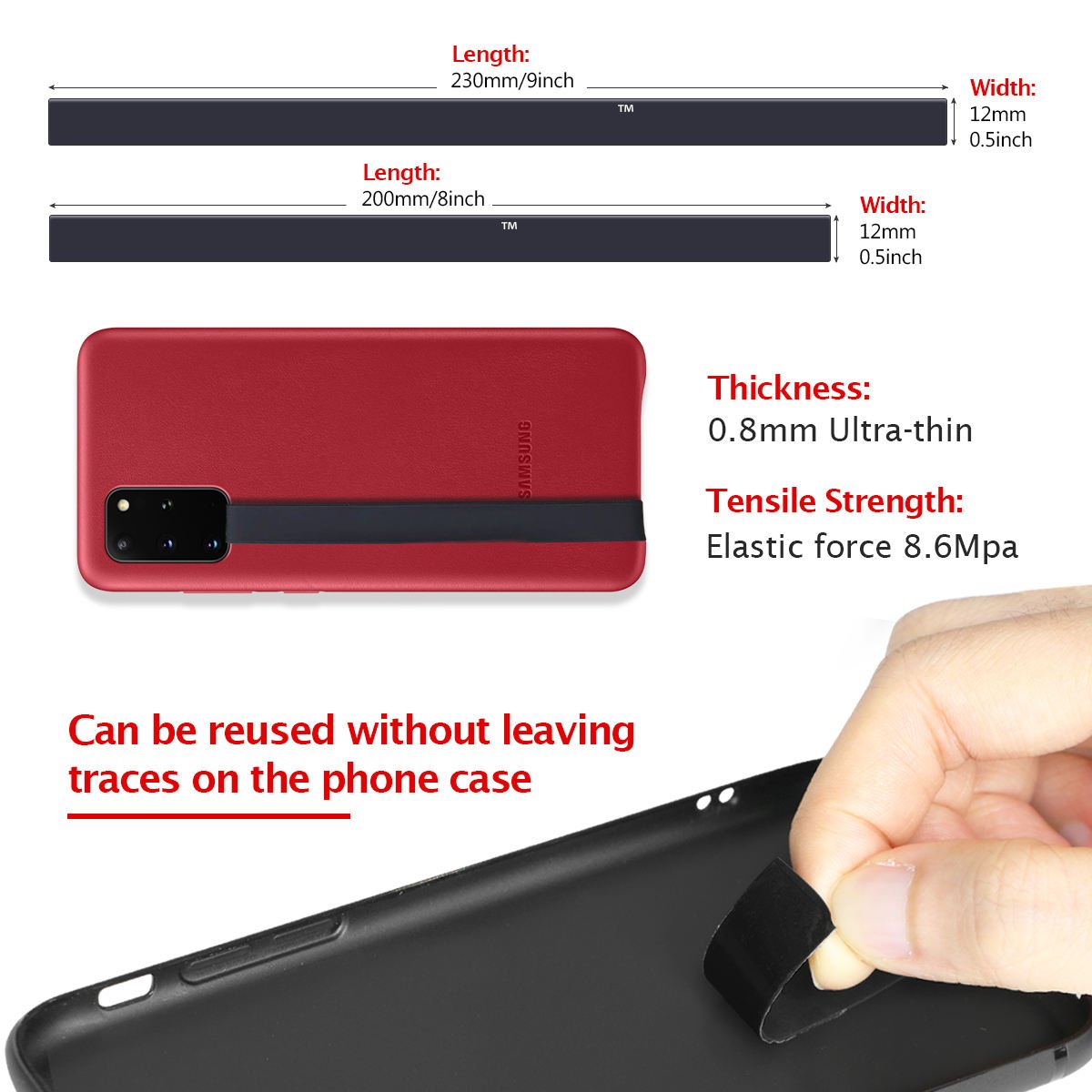 Wholesale custom logo silicone grip for phone adjustable universal length phone loop grips for mobile phone