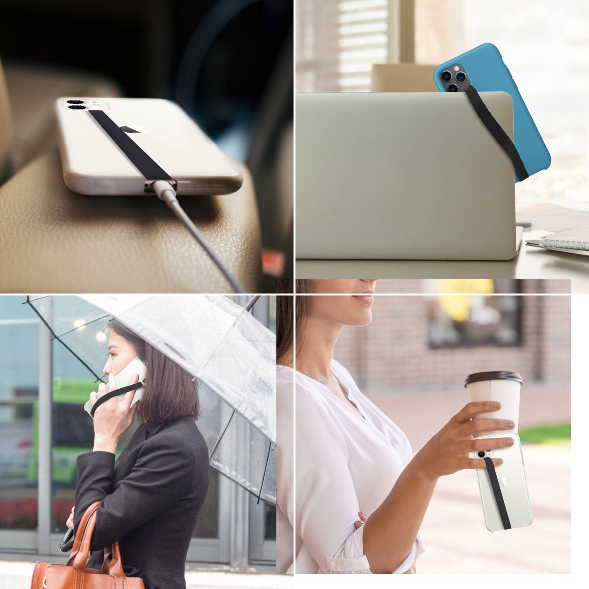 Wholesale custom logo silicone grip for phone adjustable universal length phone loop grips for mobile phone