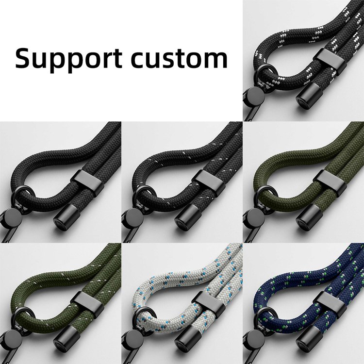 Personalized Crossbody Necklace Cell Mobile Adjustable Nylon Neck Strap Universal Phone Lanyard With Phone Patch