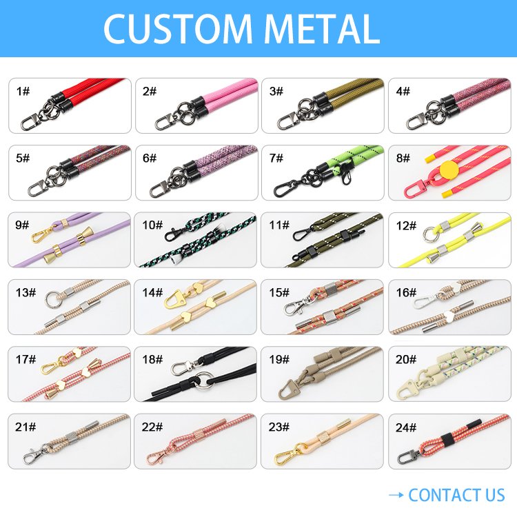 Personalized Crossbody Necklace Cell Mobile Adjustable Nylon Neck Strap Universal Phone Lanyard With Phone Patch