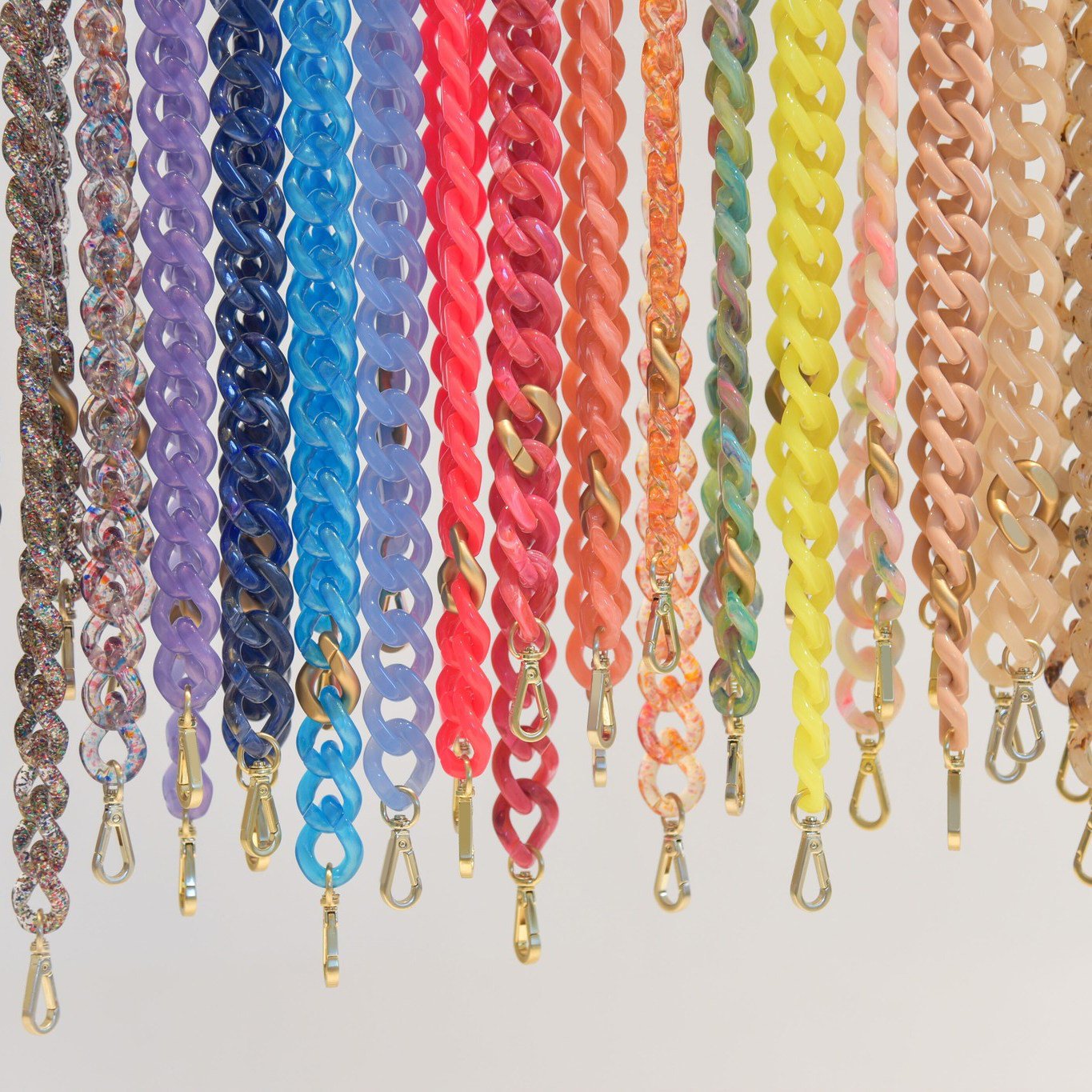 Acrylic buckle chain mobile phone lanyard macaron color plastic chain mobile phone case anti-lost anti-fall pendant pendant