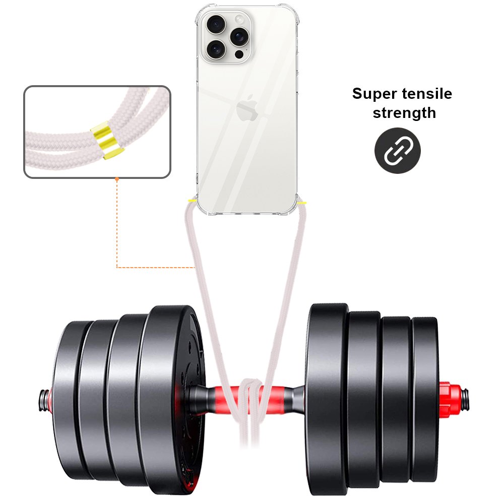 Clear Soft Slim TPU Cellphone Case with Strap For Iphone 16 15 14 13 12 11 Pro Max X XS XR 7 8 Plus SE