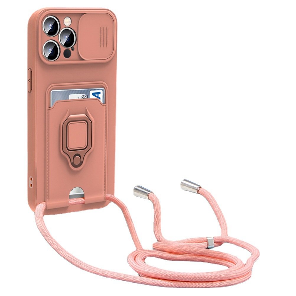 Stylish multifunctional mobile phone protection case for iPhone 16 15 14 pro max card holder Adjustable strap multi-type cover