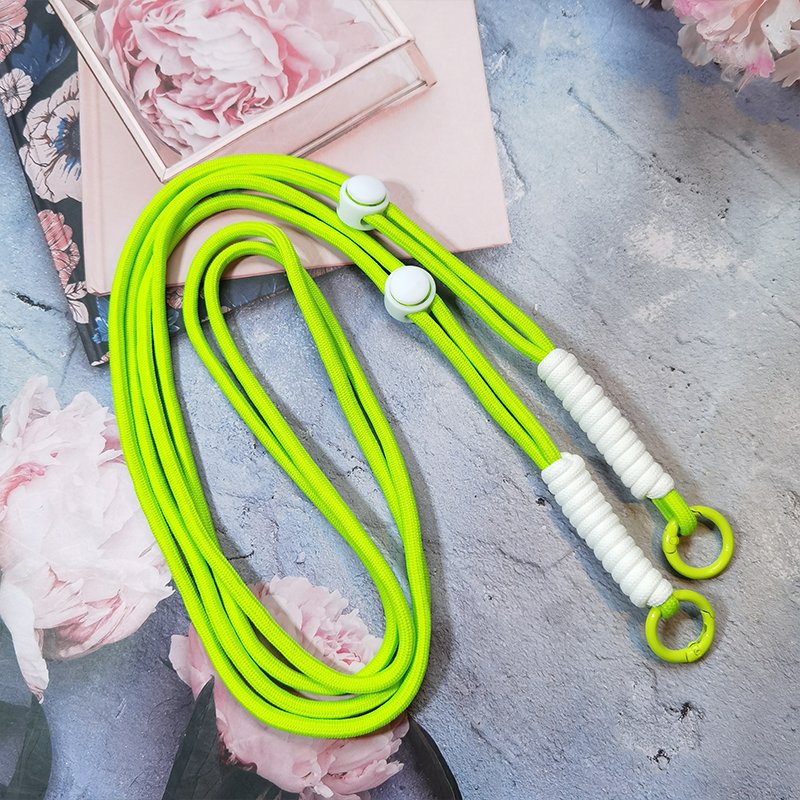 125cm mobile phone lanyard with adjustable woven knotting strap. Mobile phone strap with adjustable strap