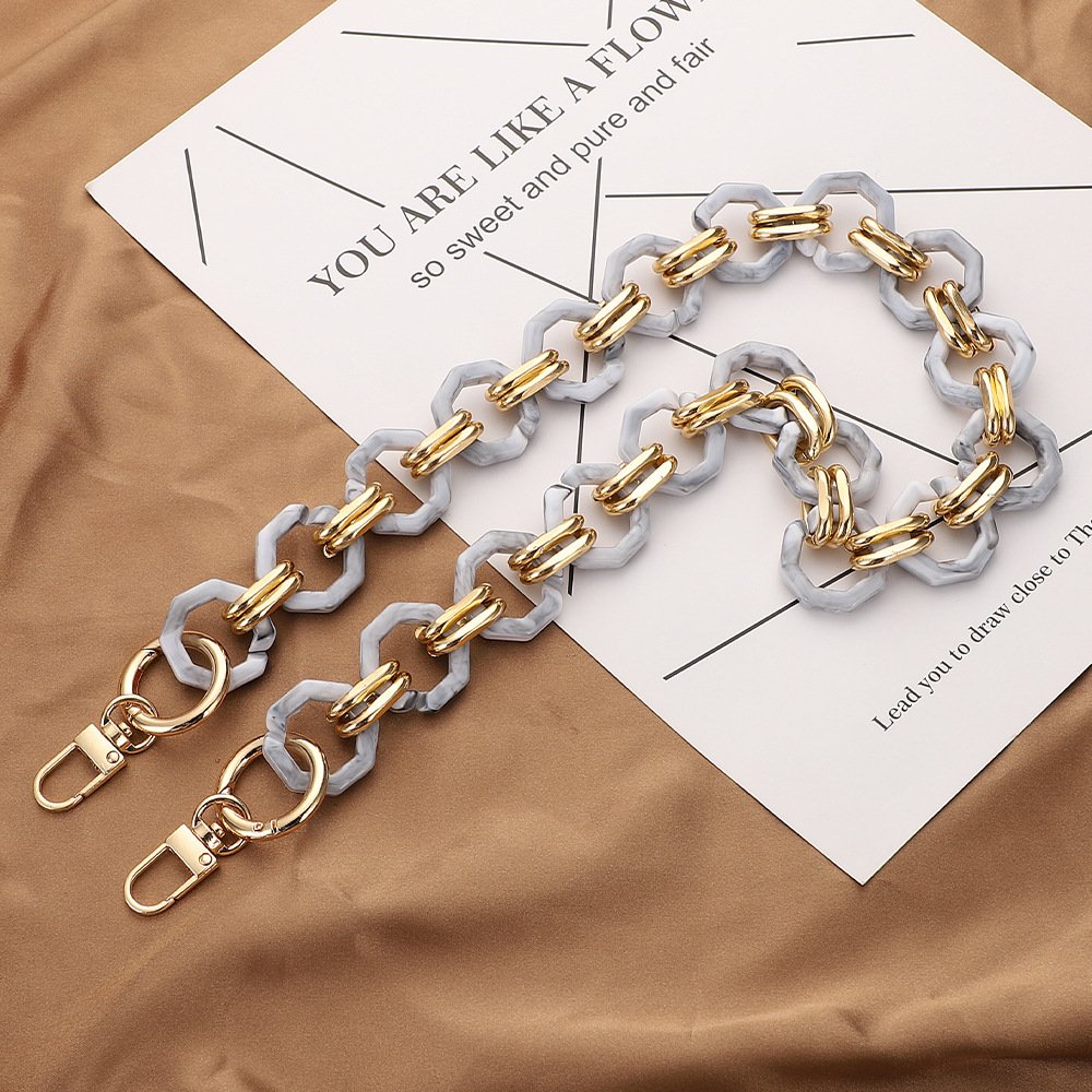 hot universal acrylic baroque metal mobile wrist phone case chain handbag purse strap lanyard for crossbody shoulder bags straps