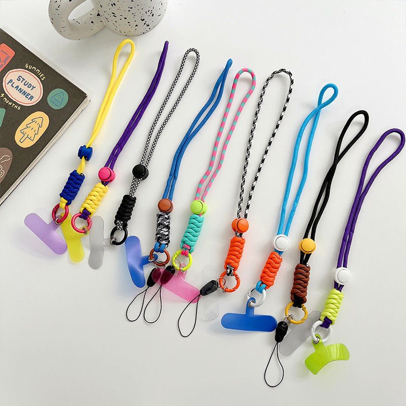 Fashion Adjustable Braided Wrist Phone Strap Keychain Lanyard for Mobile Phone and Camera Anti-Lost Made of Polyester