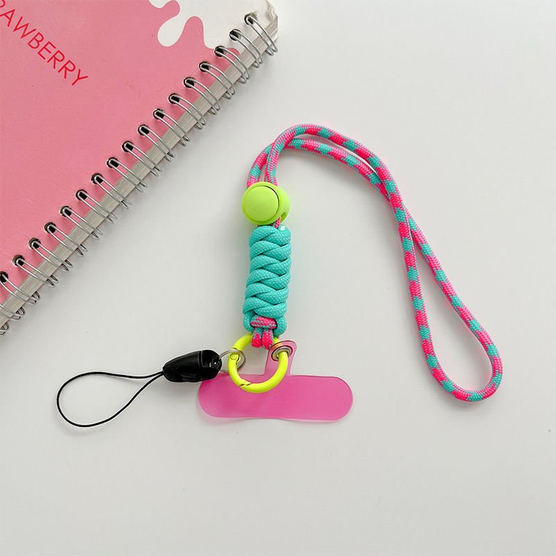 Fashion Adjustable Braided Wrist Phone Strap Keychain Lanyard for Mobile Phone and Camera Anti-Lost Made of Polyester