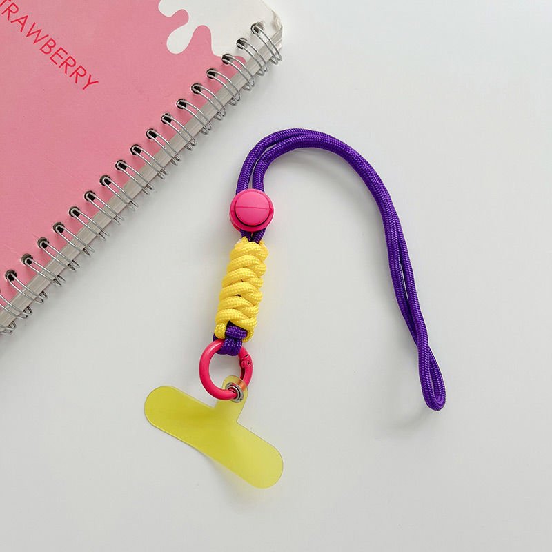 Fashion Adjustable Braided Wrist Phone Strap Keychain Lanyard for Mobile Phone and Camera Anti-Lost Made of Polyester