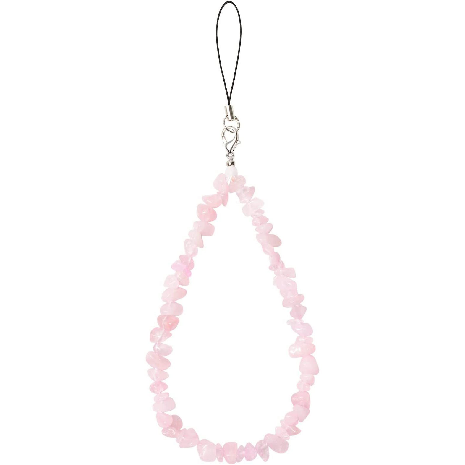 Wholesale New Gemstone Natural Stone Gravel Crystal Stone phone strap Crystal Amethyst Rose Quartz Opal mobile phone Chain
