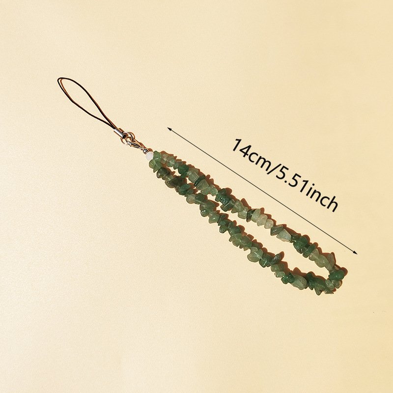 Wholesale New Gemstone Natural Stone Gravel Crystal Stone phone strap Crystal Amethyst Rose Quartz Opal mobile phone Chain