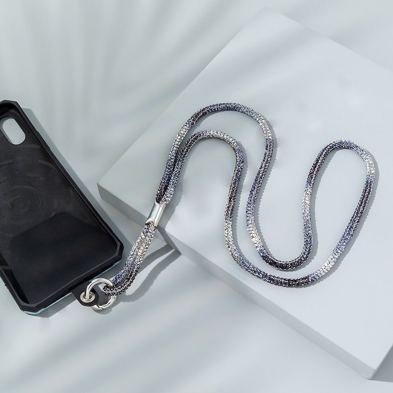 Wholesale Universal Glass Crystal Rope Soft Tube Sparkling String Mobile Phone Straps Cell Phone Diamond Lanyard
