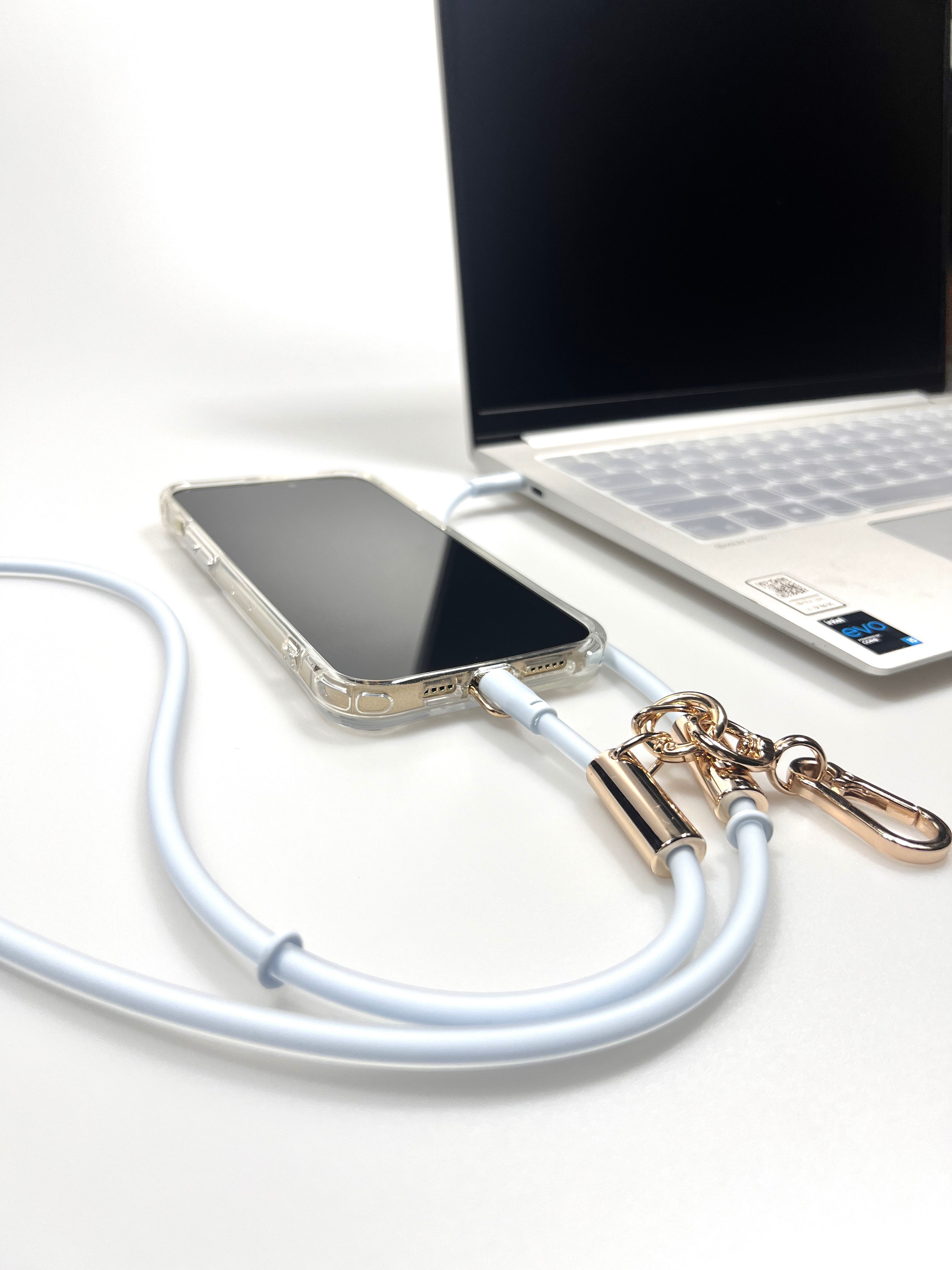 Adjustable Crossbody Phone Neck Strap Tether Mobile Cell Phone Round Rope Lanyard With Nylon Patch Tab For All Smartphone