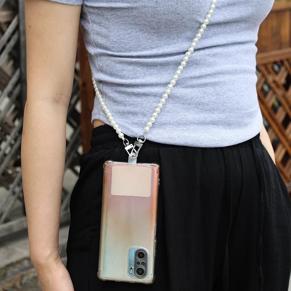 Universal Mobile Phone Anti-lost Lanyard Sling Belt Clip Chain Long Crossbody Wrist Chain Women's Mobile Phone Strap Witn Patch