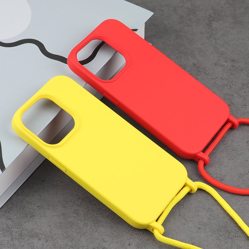 wholesale cell phone strap necklace lanyard mobile phone case cover silicone phone case with shoulder strap