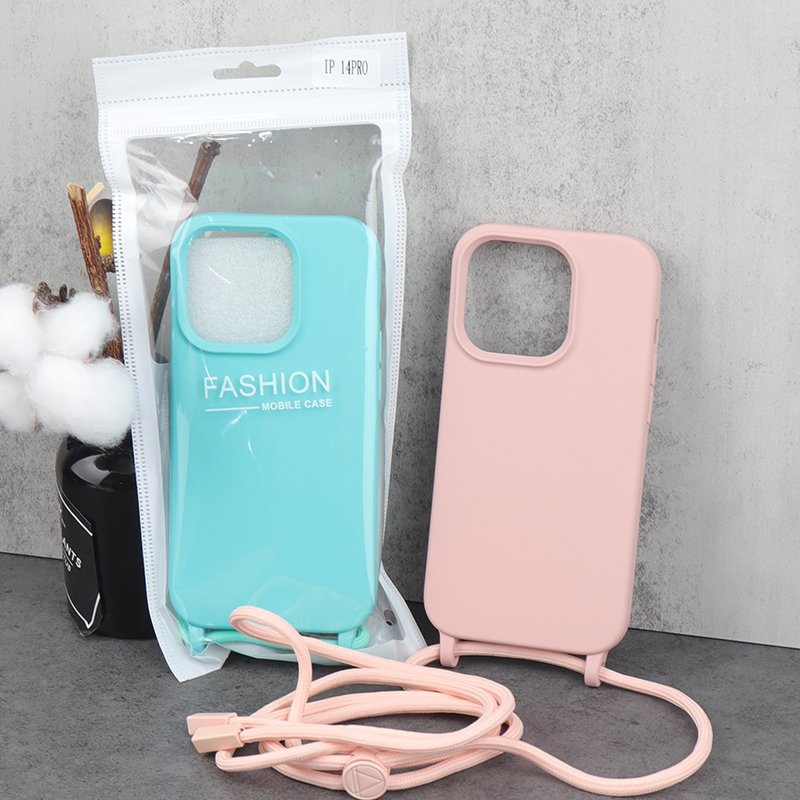 wholesale cell phone strap necklace lanyard mobile phone case cover silicone phone case with shoulder strap