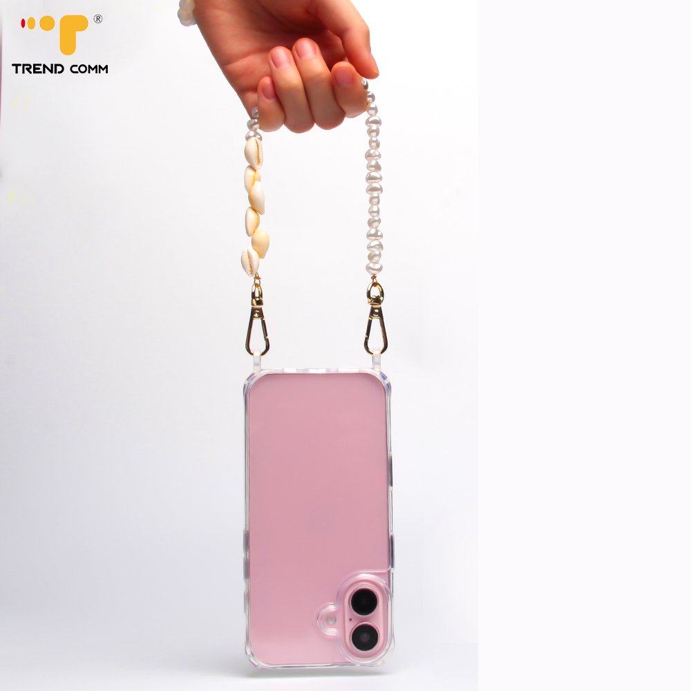 Fashionable Seashell Pearls Bead Lanyard Cute Crossbody Phone Strap Charm for Mobile Phone Case