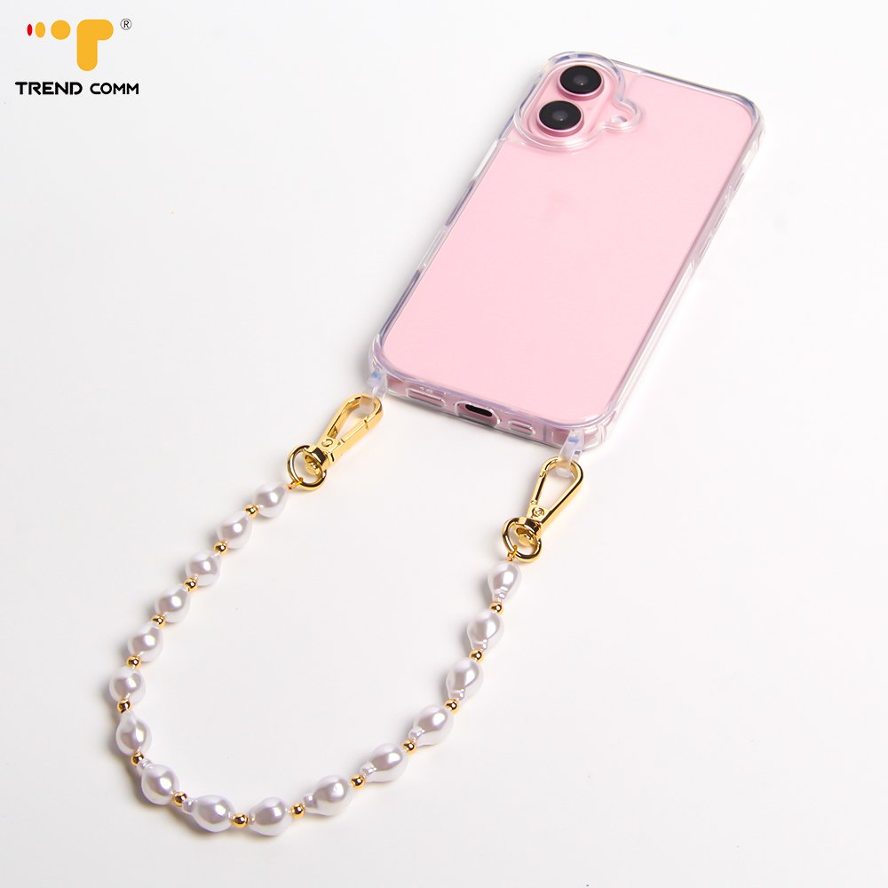 Fashionable Seashell Pearls Bead Lanyard Cute Crossbody Phone Strap Charm for Mobile Phone Case