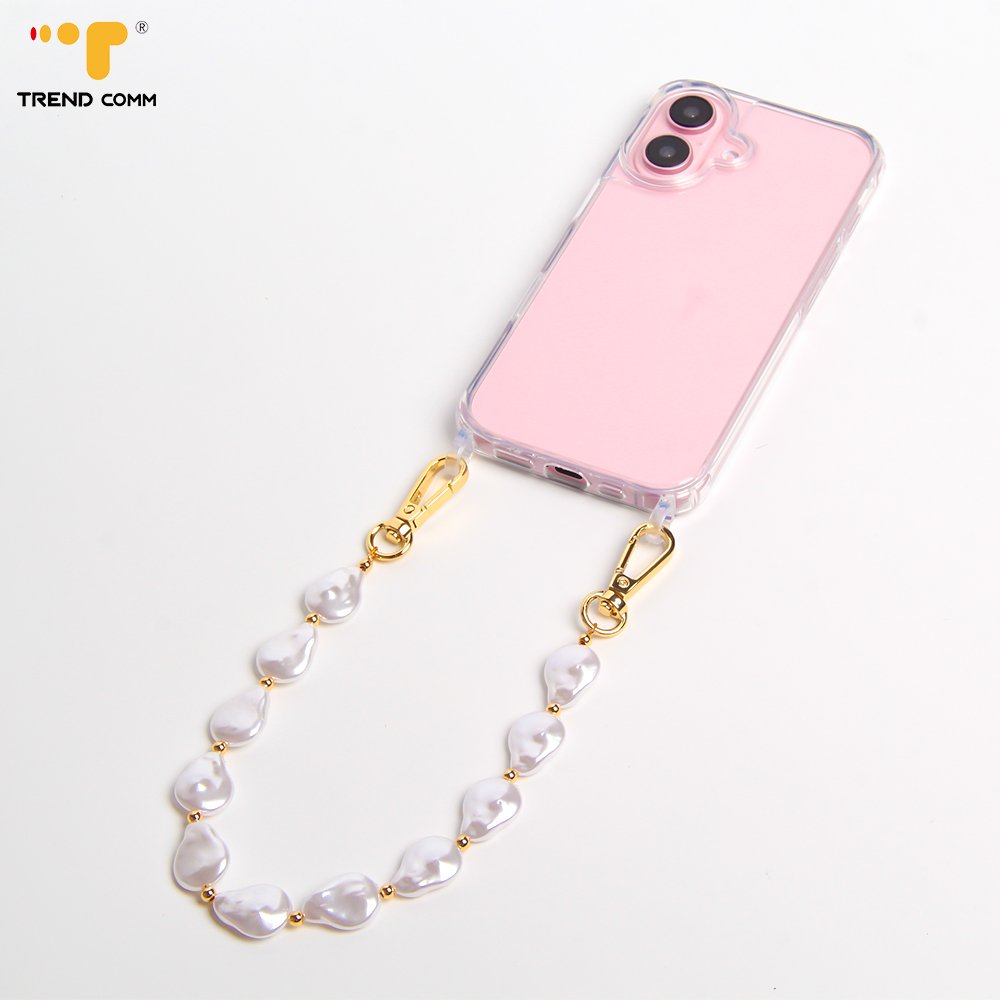 Fashionable Seashell Pearls Bead Lanyard Cute Crossbody Phone Strap Charm for Mobile Phone Case