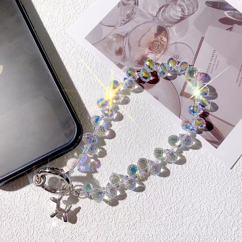 fashion hanging chain ring code cell phone wrist strap clip universal dog crystal mobile phone lanyard