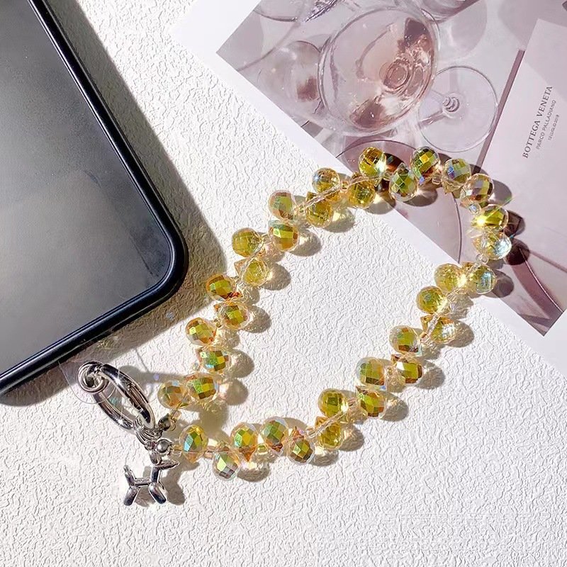 fashion hanging chain ring code cell phone wrist strap clip universal dog crystal mobile phone lanyard