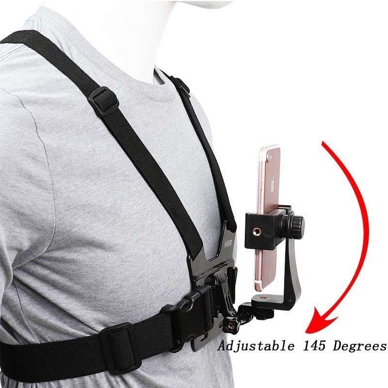 Action Camera Smartphone Chest Mount Universal Holder Compatible with iPhone and Samsung Phone Mount for Filming Photos