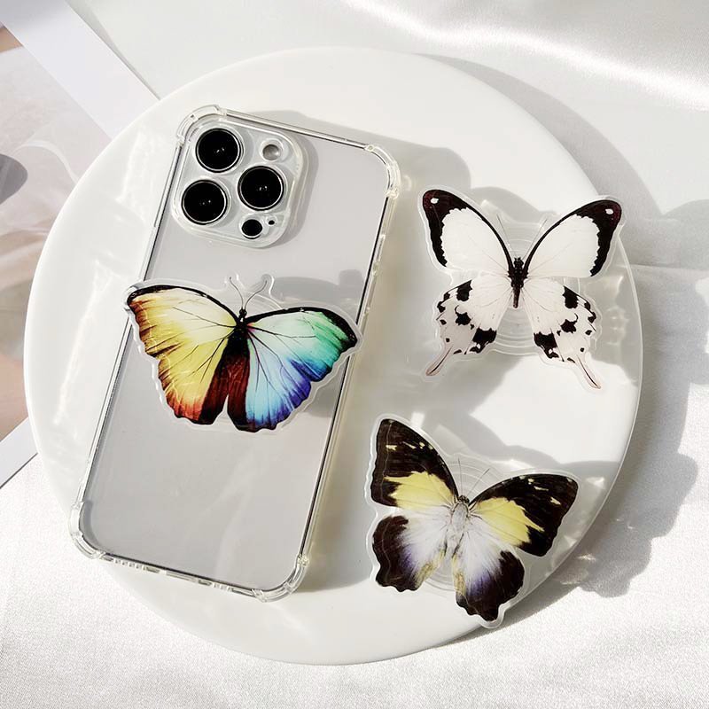 Mobile phone accessories as gifts luxury design phone socket Factory Wholesale Butterfly Collapsible Grip stand Give Gifts