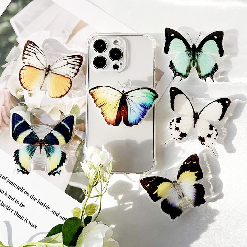 Mobile phone accessories as gifts luxury design phone socket Factory Wholesale Butterfly Collapsible Grip stand Give Gifts