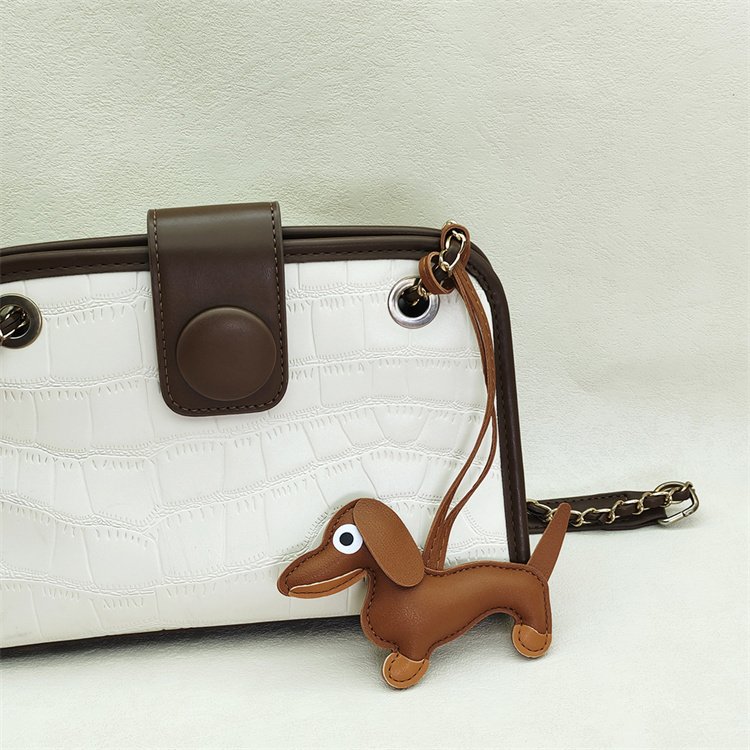 2024 Fashion Trendy Products Leather Dachshund Pendant Mobile Phone Chains Backpack Ornament Bag Decoration Girl Children Gift