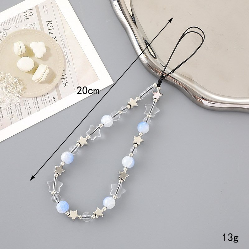 Phone charm lanyard with crystal butterfly pendant, anti-loss mobile phone chain for women and girls