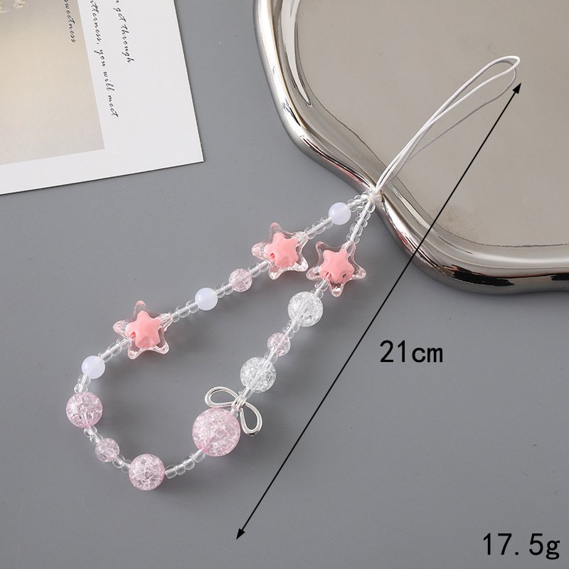 Phone charm lanyard with crystal butterfly pendant, anti-loss mobile phone chain for women and girls