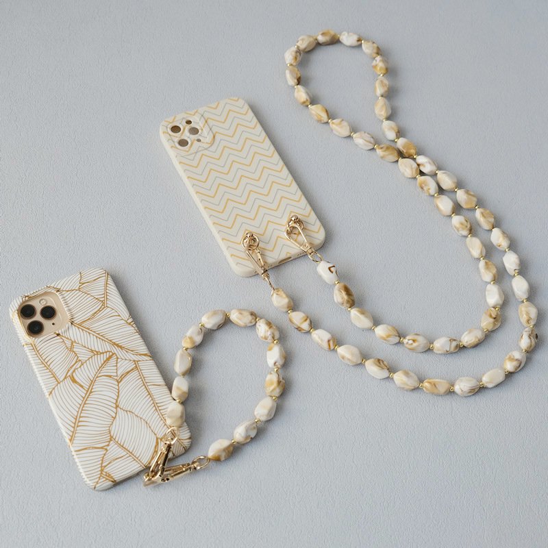 Women Popular Acrylic Beads Phone Chain Jewelry Fashionable Beaded Cell Phone Shoulder Strap Crossbody Mobile Phone Necklace