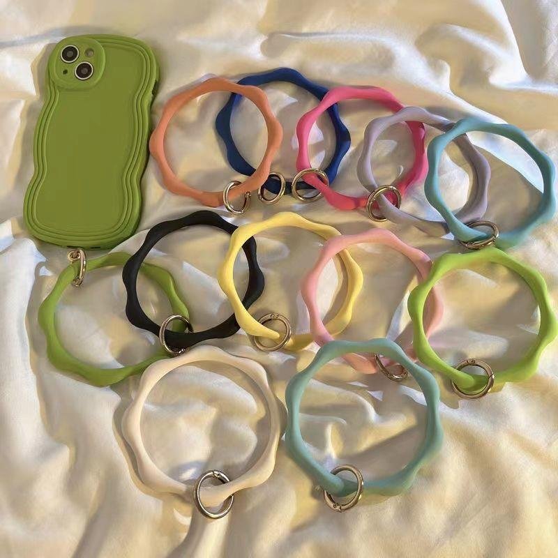 Adjust Mobile Phone Lanyard Bracelet Silicone Anti Loss Wrist Strap Bamboo Joint Style Detachable Key Universal With Patch