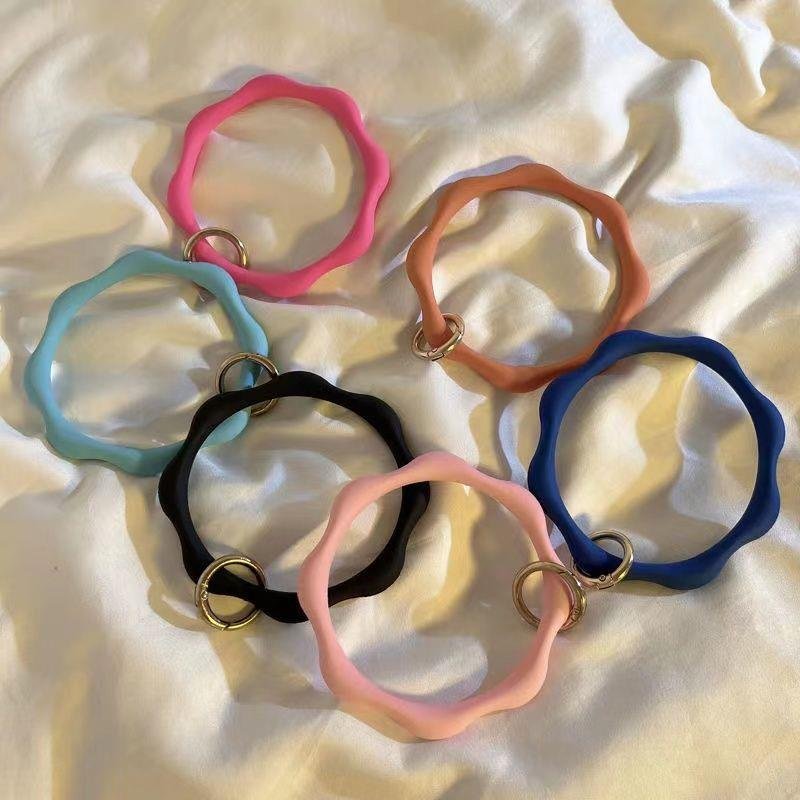 Adjust Mobile Phone Lanyard Bracelet Silicone Anti Loss Wrist Strap Bamboo Joint Style Detachable Key Universal With Patch