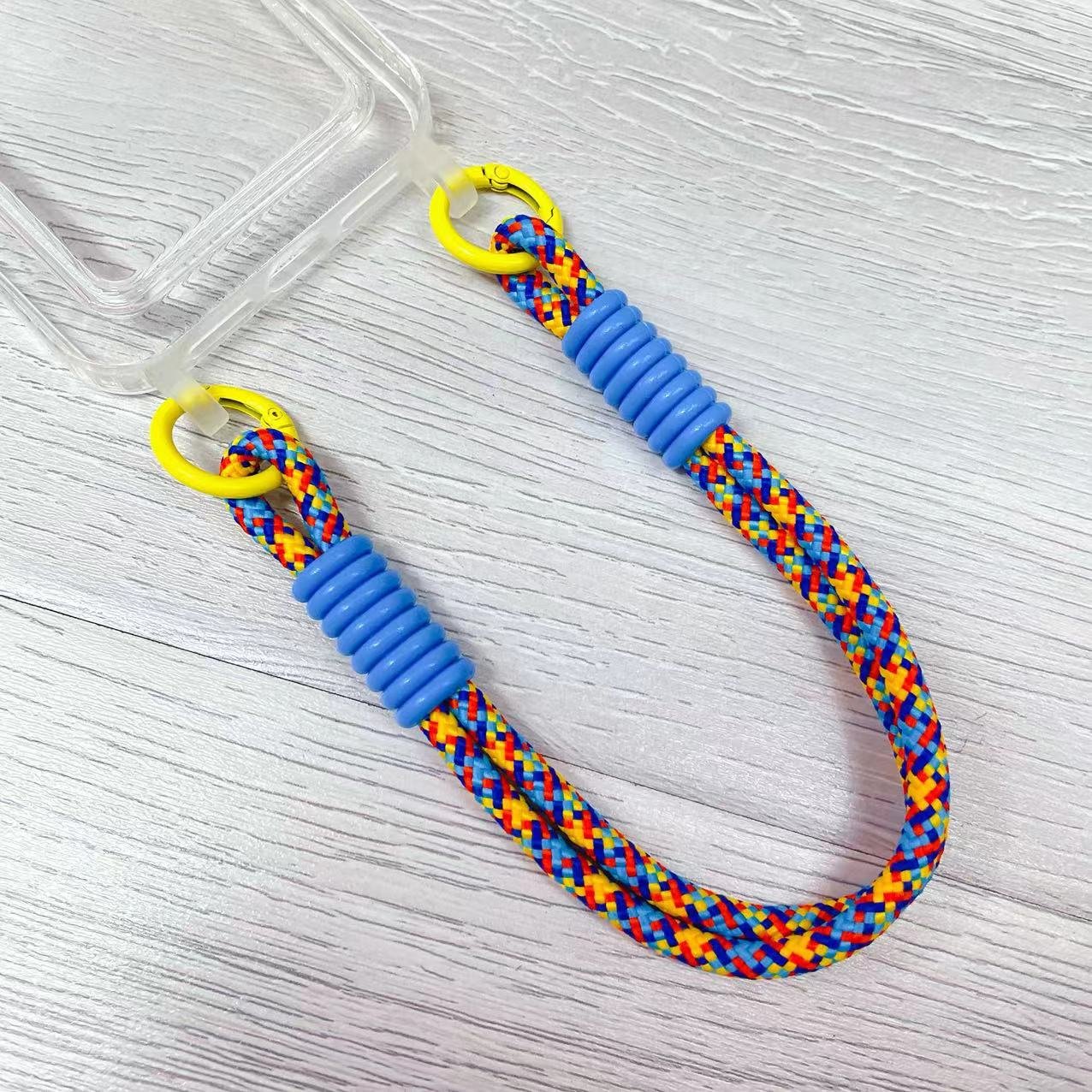 Portable accessory hanging rope Wear resistant and anti loss colored wrist strap Mobile Phone Safe Sticker With Rope