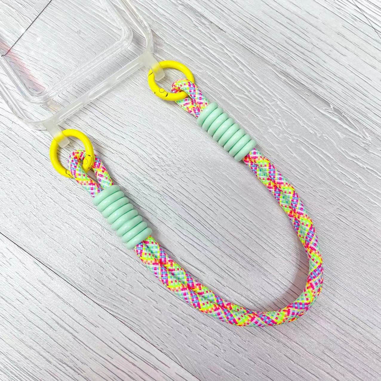 Portable accessory hanging rope Wear resistant and anti loss colored wrist strap Mobile Phone Safe Sticker With Rope