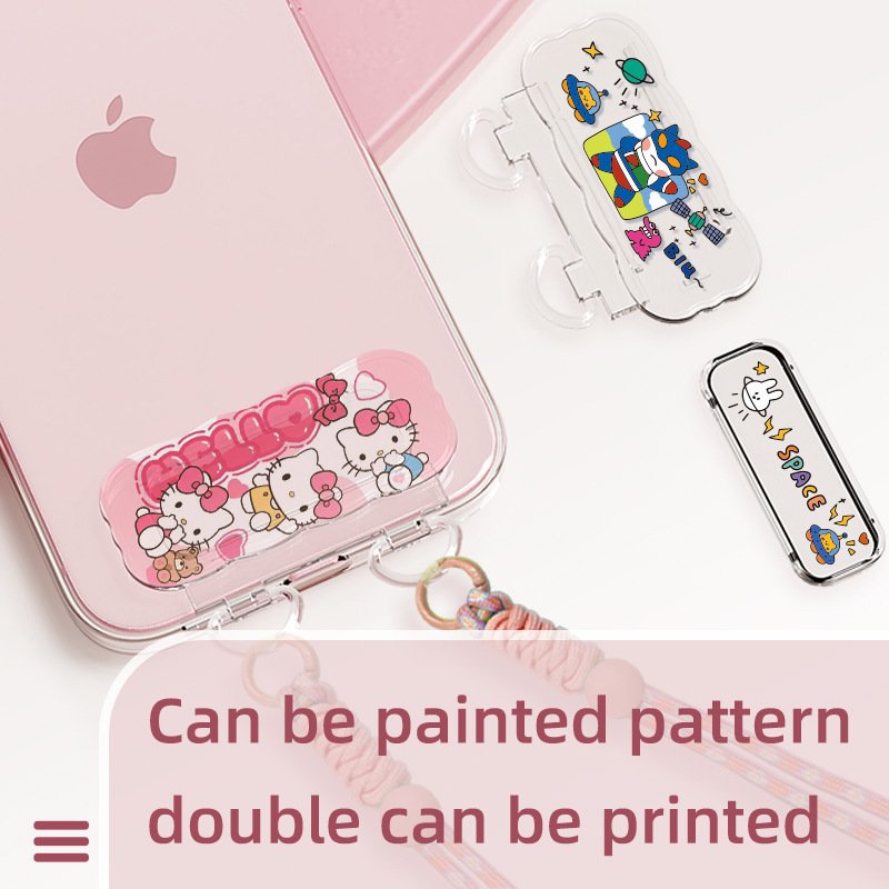 Custom Logo Screen Printing Phone Patch Uv Printing Tether Tab Gasket Metal D Buckle Phone Lanyard Connecting Patch