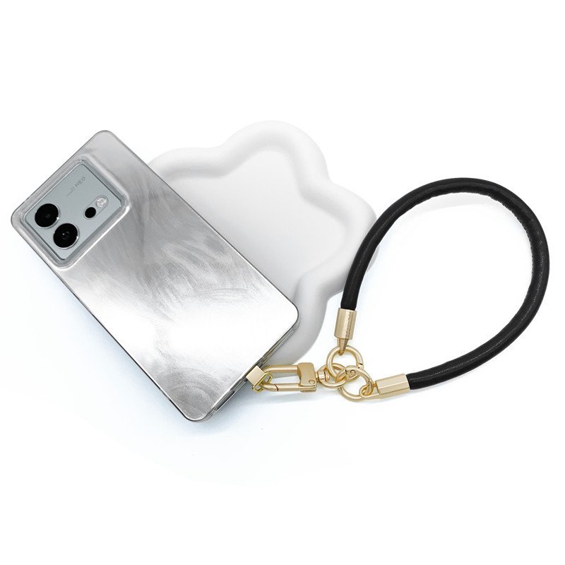 Custom hot selling new 2 in 1 short 8mm pu leather phone holder hand carrying wrist strap lanyard for camera mobile cell phones