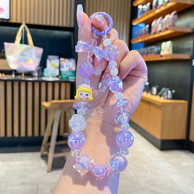 3D Cartoon mobile phone keychain Creative Cute glass Sanrioes Kuromi melody keychains Car Bag Pendant Doll keyring Key chain