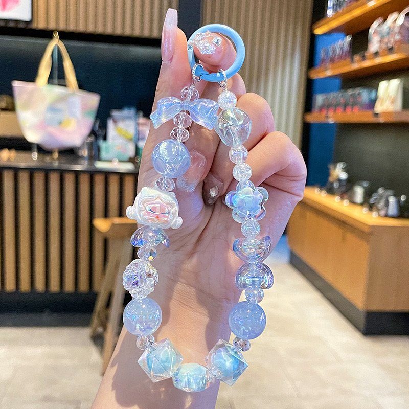 3D Cartoon mobile phone keychain Creative Cute glass Sanrioes Kuromi melody keychains Car Bag Pendant Doll keyring Key chain