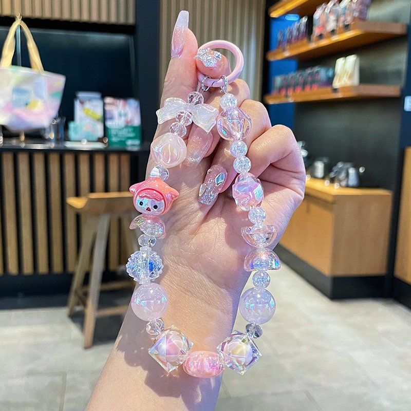 3D Cartoon mobile phone keychain Creative Cute glass Sanrioes Kuromi melody keychains Car Bag Pendant Doll keyring Key chain