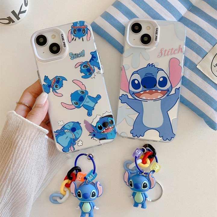 With Doll Keychain Cartoon Cute Mobile Phone Case For iPhone 16 pro 15 14 13 12 11 pro max TPU PC Hard Shock proof Back Cover