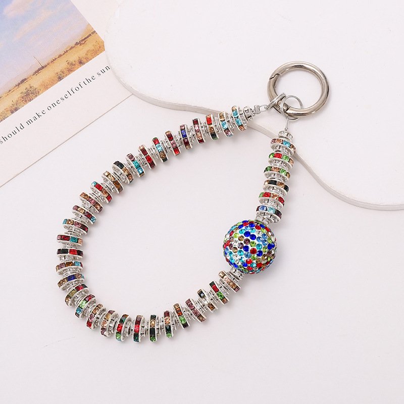 Wholesale Luxury Bling Wrist Strap Short Phone Holder Pendants for Cell Phone with Glitters Phone Wrist Chain Case Hanger