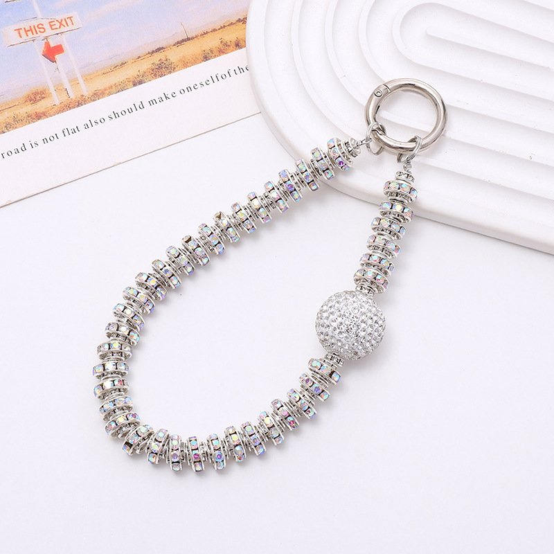 Wholesale Luxury Bling Wrist Strap Short Phone Holder Pendants for Cell Phone with Glitters Phone Wrist Chain Case Hanger