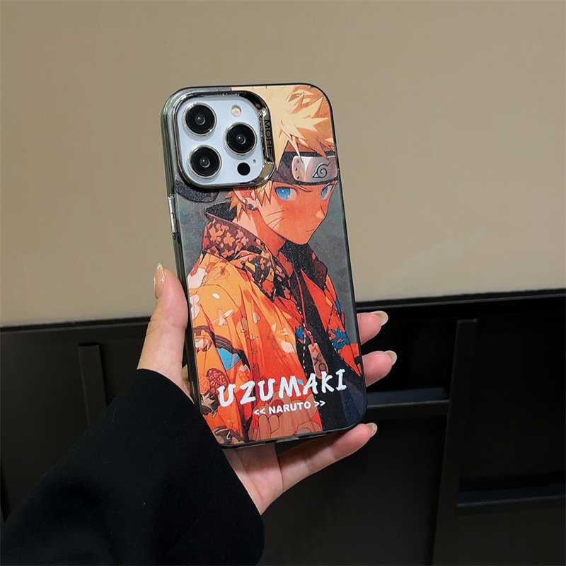 IMD Cartoon One Piece Acrylic TPU Mobile Phone Case For iPhone 15 14 13 12 11 Pro max Frosted Animation Shockproof Back Cover